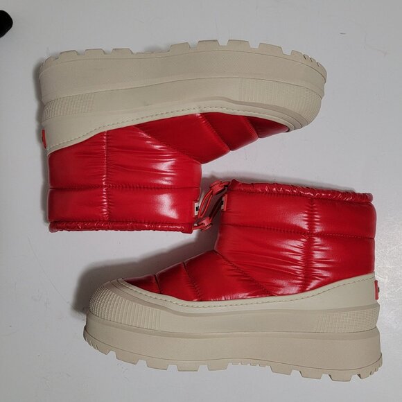 Hunter Amble Short Snow Boots Womens 10 Gorpcore Outdoors Waterproof Puffy Red - Picture 3 of 11